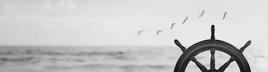 Barre a roue de voilier en noir et blanc - choisir son theme WordPress